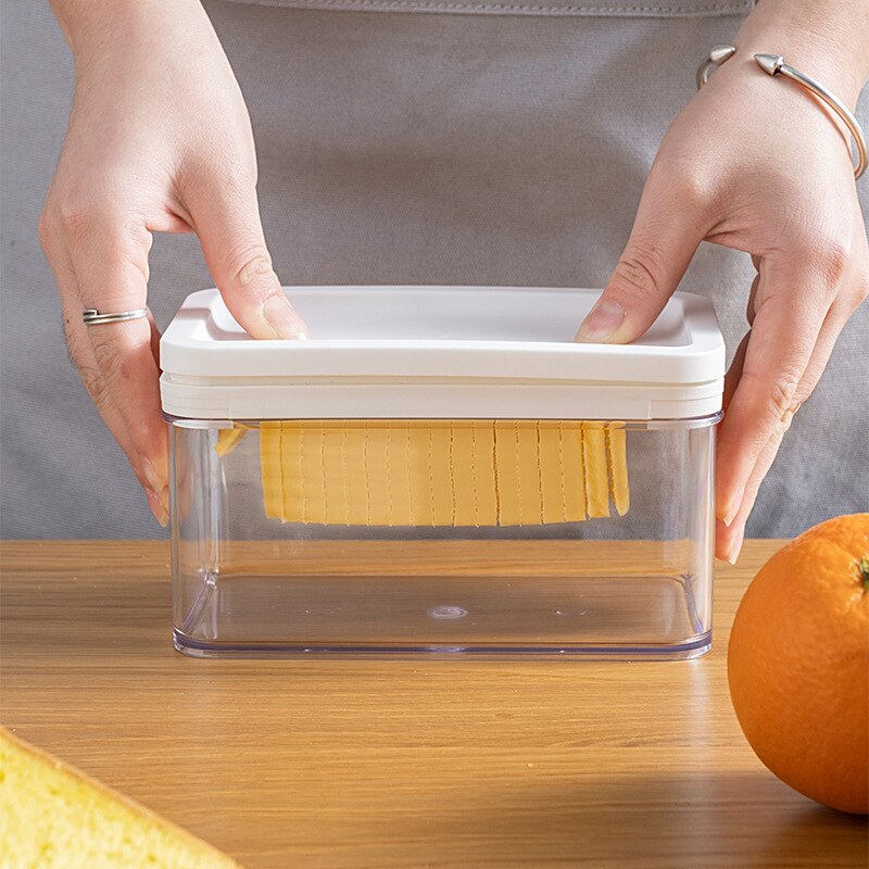 Cheese Butter Box Container Cheese Cutter Slicer Sealing Storage Keeper Tray Box Kitchen Dinnerware Cutting Food Butter Box