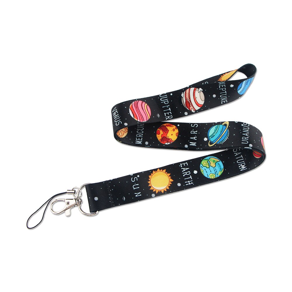 Ransitute R1116 Space Planet Lanyard Badge ID Lanyards Mobile Phone Rope Key Lanyard Neck Straps Accessories