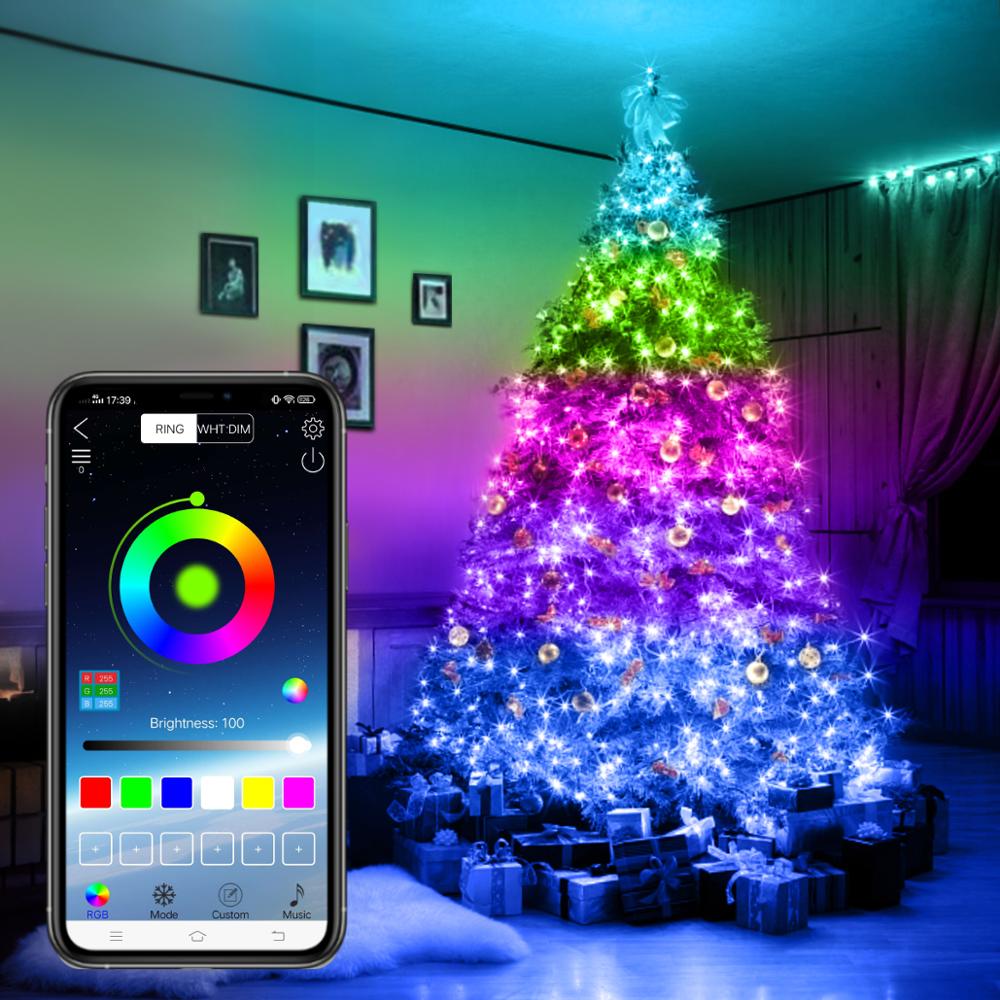 Bluetooth Smart home App Control 10/15/20M Fairy lights phone Remote Control USB LED Copper Wire String lamp Garland Smart Lamp
