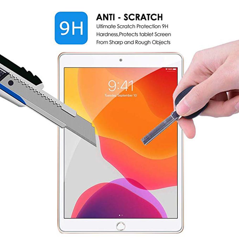 2 Pcs 1 PC Clear Tempered Glass Screen Protectors For iPad 7th Generation 10.2inch With Wiping cloth