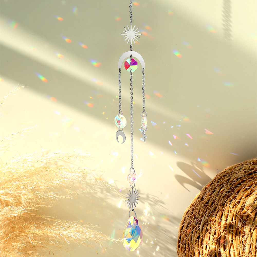 Silver Suncatcher Hanging Crystal Prism Light Catcher Window Sun Catcher Rainbow Maker Prisma Garden Decoration Wedding: Lavender