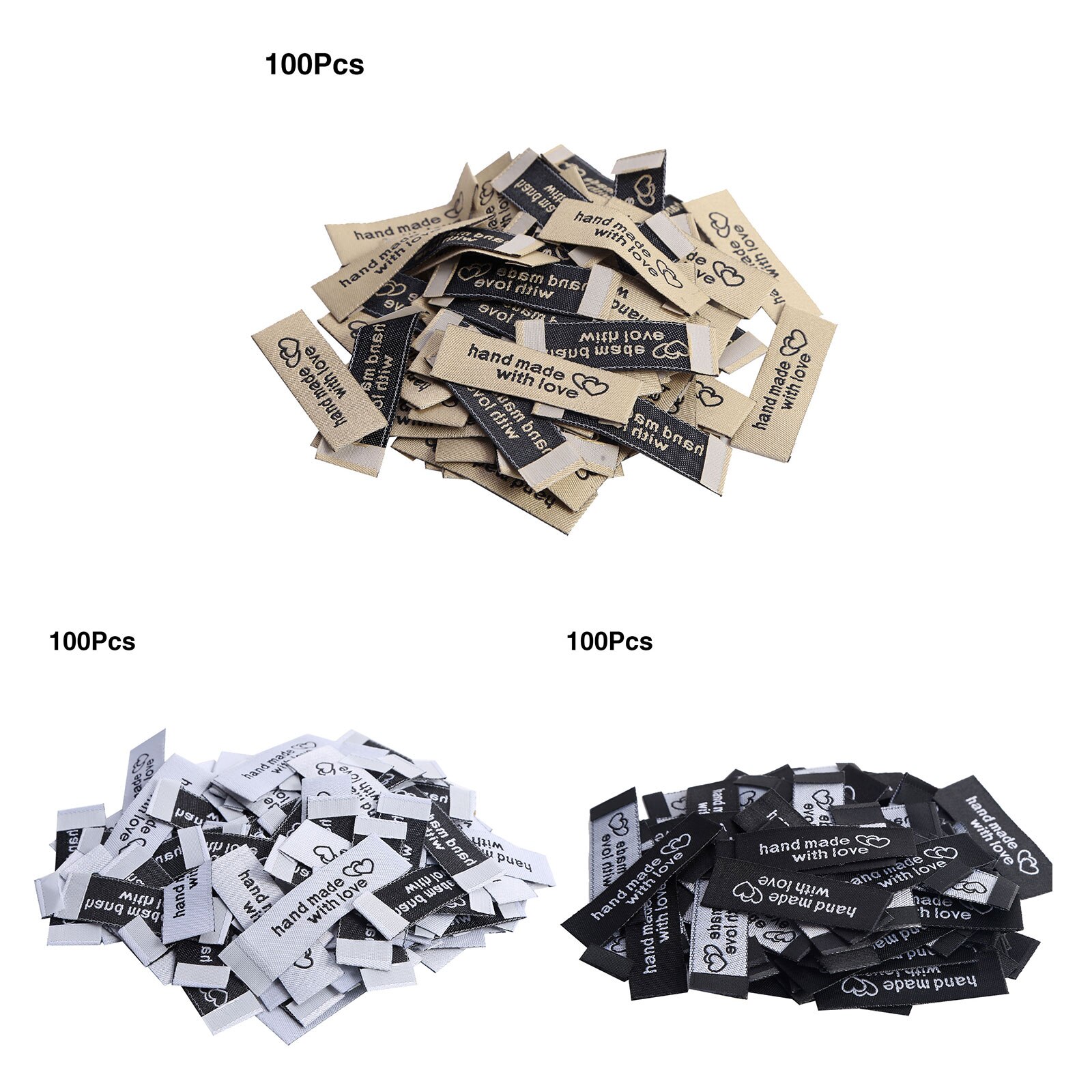 100 Naaien Labels Patches Handgemaakte Met Liefde Etiketten Voor Kleding Handgemaakte Fiber Diy Labels Voor Hoed Tassen Naaien Garment Accessorie