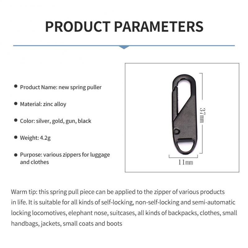 5Pcs Universele Rits Puller Afneembare Rits Hoofd Instant Zipper Reparatie Kits Voor Rits Slider Diy Naaien Craft Naaien Kits