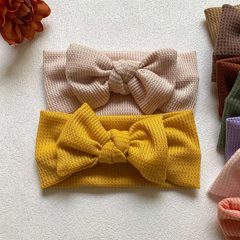 Bandeau en Nylon pour bébé, Turban avec nœud en soie, accessoires pour cheveux, diadème de princesse pour enfant en bas âge