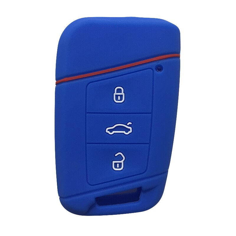 Car Key Cover Case For Volkswagen Passat B8 Tiguan MK2 Magotan Passat Cc For Vw Key Case Skoda Superb A7 Remote: blue