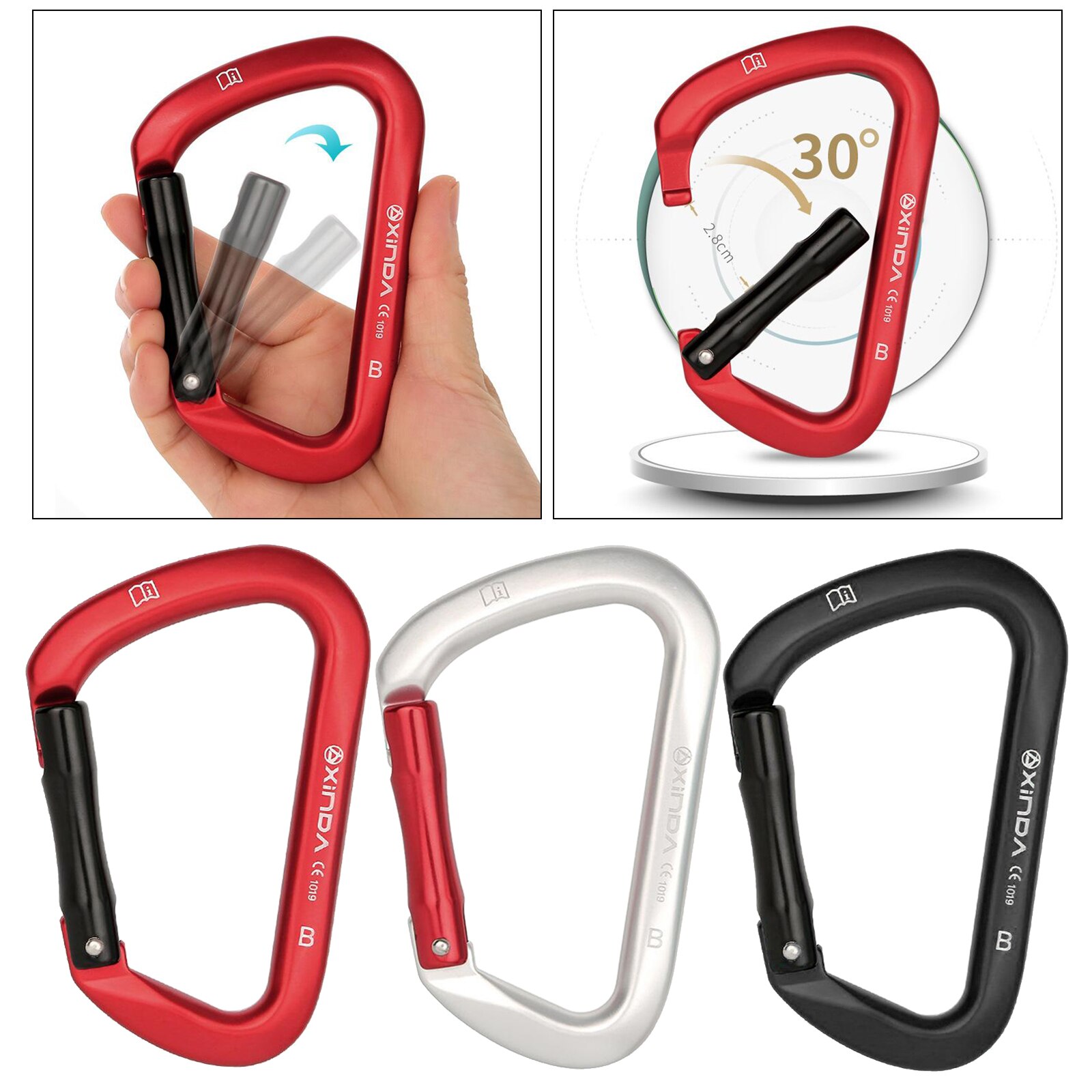 Karabiner Abseilen Bergsteigen Außen D-Förmigen Karabiner Camping Verschluss