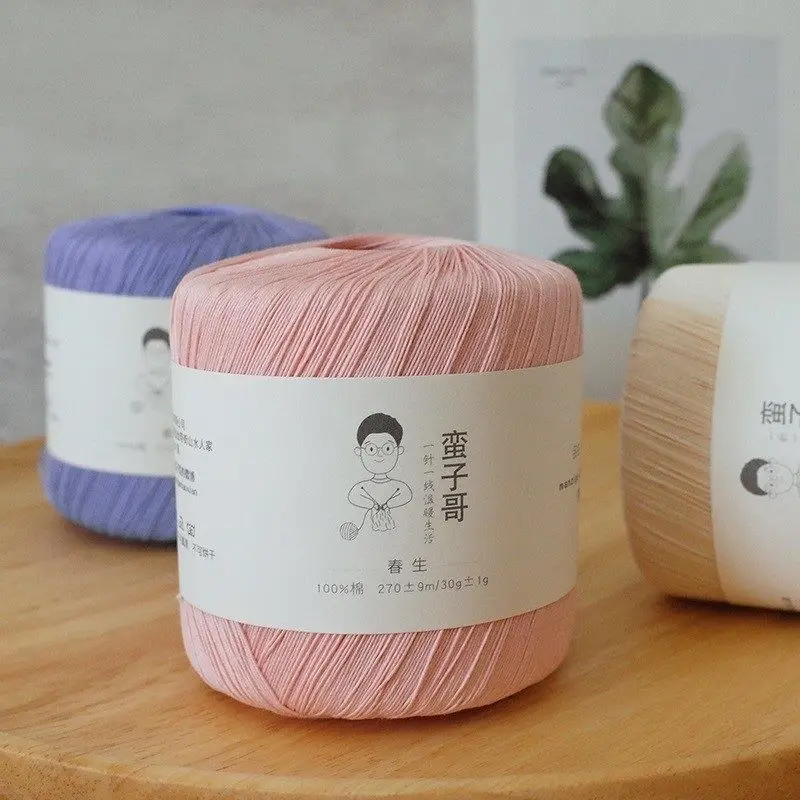 Pure Cotton Fine Thread Size 8 Lace Thread Crochet Needle Fine Yarn Spring Summer Hand Woven Rod Needle Thread Crochet Yarn