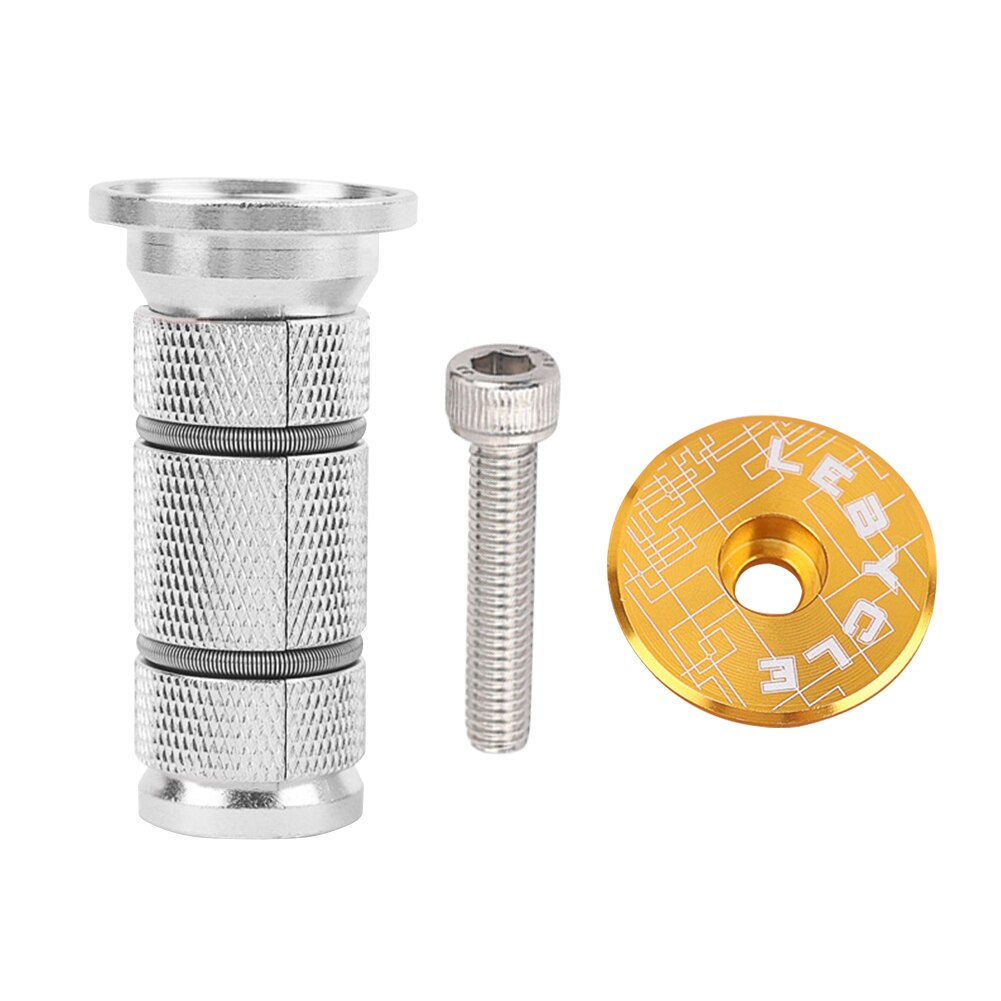 Aluminum Alloy Bike Expander Stem Top Cap Compression Plug Star Nut Mountain Road Bike Expansion Bicycle Front Fork Steerer: Gold