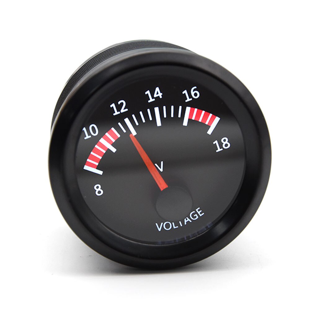 2&quot; 52mm Gauge VOLTS Car Gauge 12V Auto Instrument Voltage Meters Gauge 8~18V Car Volt Meter Pointer Car Gauge Black Gauge Cup