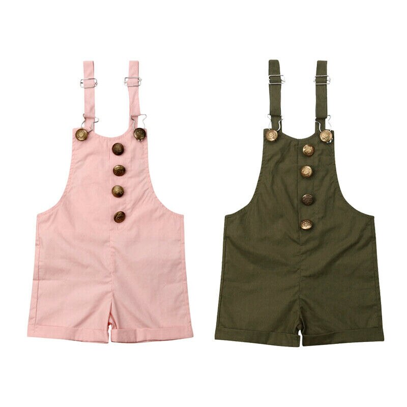 Toddler Kids Baby Girls Romper Jumpsuit Dunagaree Overall Outfits Clothes 1-6Y