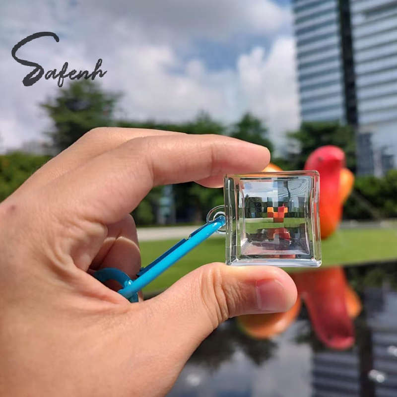 Acryl blanco pixelfilter sleutelhanger creatieve helder frame sleutelhanger paar verjaardag afstuderen tas hanger DIY accessoires