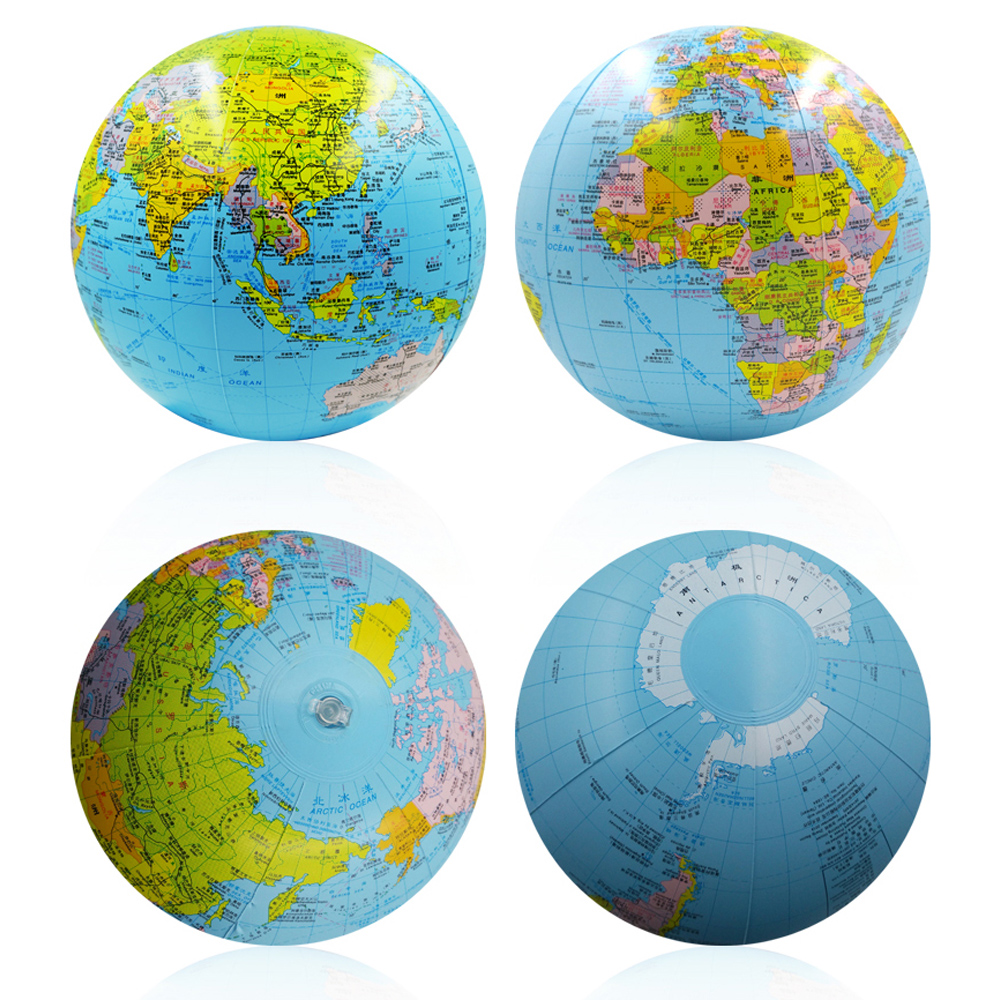 Aufblasbarer Globus 38cm Karte Ball Geographie Lernen Pädagogisches Quaddel Erde Ozean Strand Ball freundlicher Geographie lehrreich Lieferungen