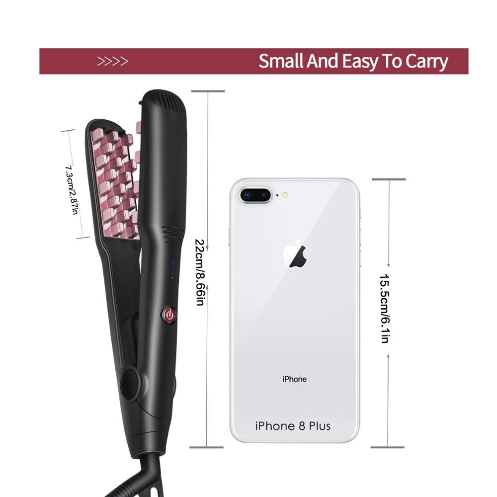 Mini volume haar stijltang draagbare keramische warmte gegolfde krultang haar pluizige crimper tool