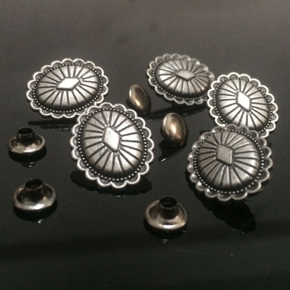 DIY 50 STKS 15X18 MM Antieke Zilveren Ovale Bloem StudS Ovale Klinknagel Punk Spike Schoenen Riem Tas Accessoires lederen Craft Gratis