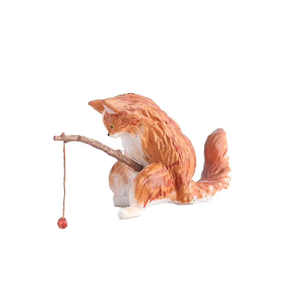 Figuritas de decoración de Acuario, 10 estilos, Mini lindo gato de pesca, accesorios de Acuario, adorno de paisajismo, accesorios de tanque de peces DIY: Borgoña