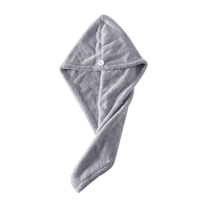 Microfiber Haar Sneldrogende Droger Handdoek Bad Wrap Hoed Zwemmen Duiken Snel Droog Cap: light grey