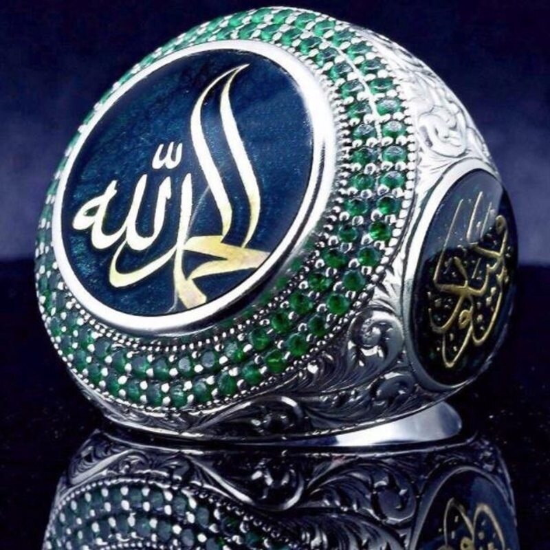2022 neue Arabische Religiöse Schrift Ring Schmuck männer Retro Ring Schmuck Legierung Armband Ring Zubehör