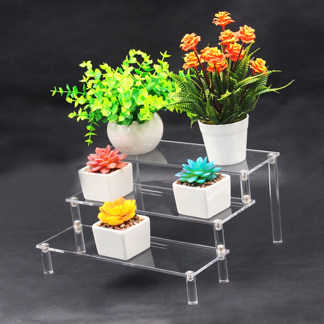 Drei-Tier Acryl Abnehmbare Leiter Rahmen Parfüm Schmuck Display Rack Transparent Leiter Regal Shop Display-Tools