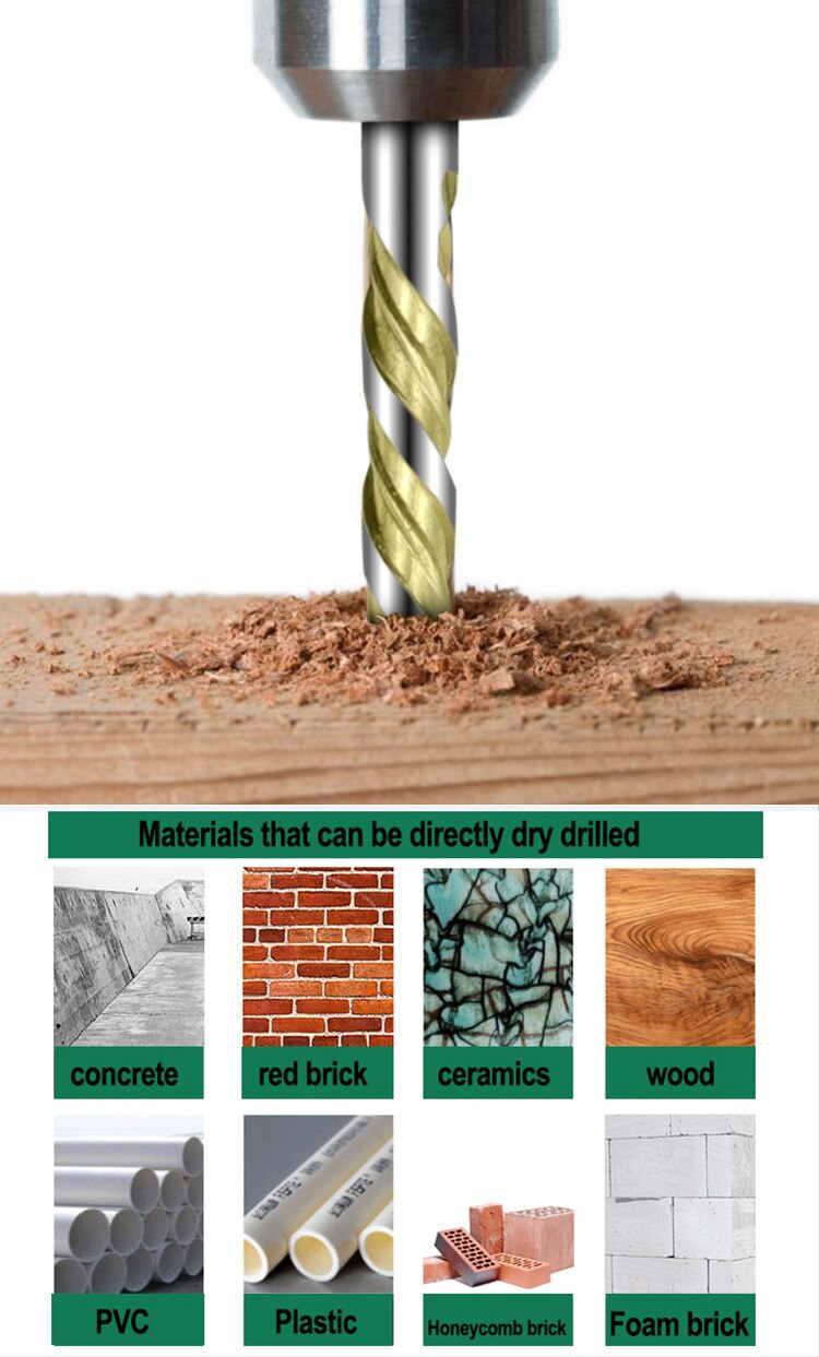 5/6/8/10/12mm Carbide Tipped Drill Bit Set for Masonry Ceramic Tile Wood Metal Concrete Stainless Steel Hole Saw Cutter Drilling