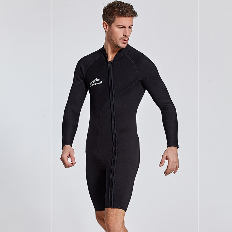 Sbart 3mm neopren våtdrakt menn holder varmen svømming dykking badedrakt kortermet triatlon våtdrakt for surfe snorkling