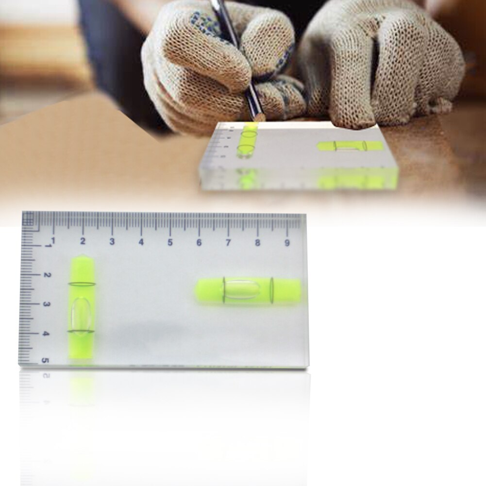 Nauwkeurige, multifunctionele, compacte mini-bouwset voor thuis, eendelige waterpas, eenvoudig te gebruiken handgereedschap, meters, transparant