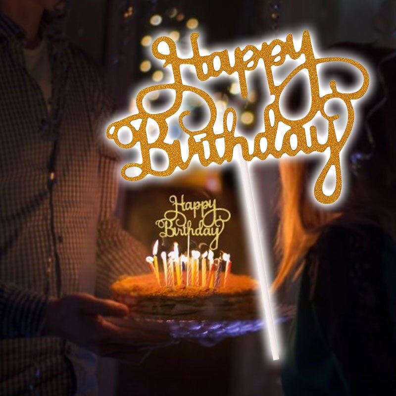 Happy Birthday Cake Topper Acrylic Letter Cake Toppers Party Supplies Happy Birthday Black Cake Decorations DIY