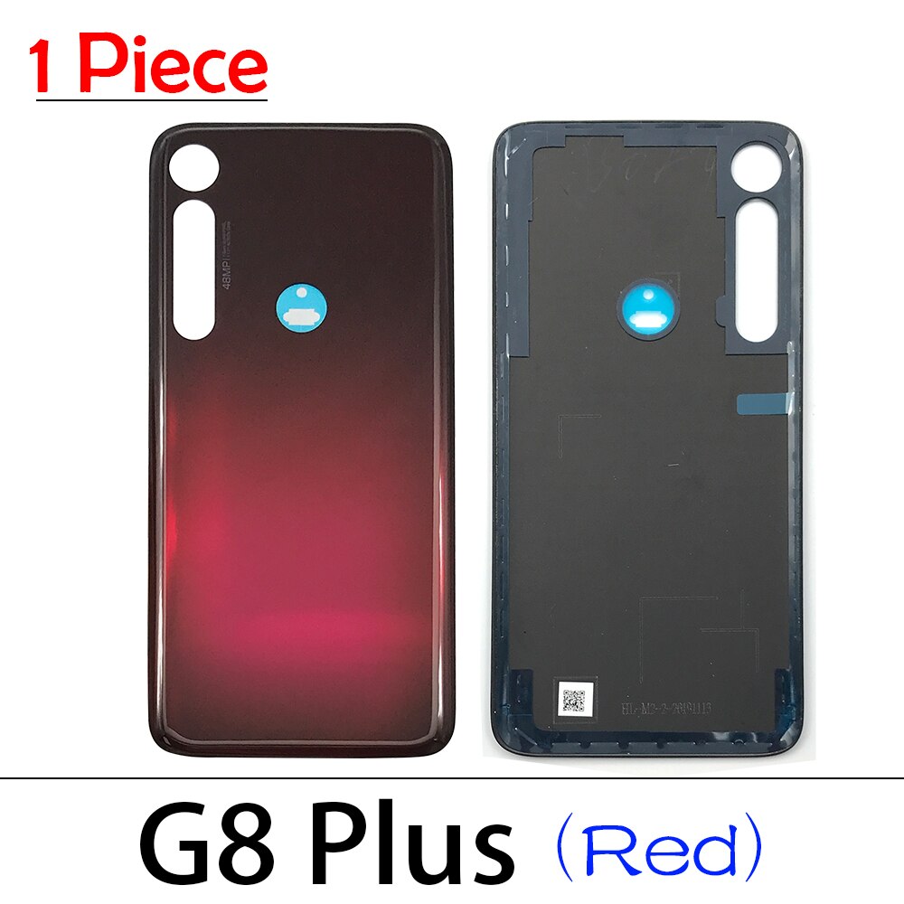 1 sztuk tylna szyba tylna pokrywa dla Moto One / G6 G7 G8 Plus / G7 moc/jeden makro baterii drzwi obudowa baterii tylna pokrywa klej: G8 Plus Red
