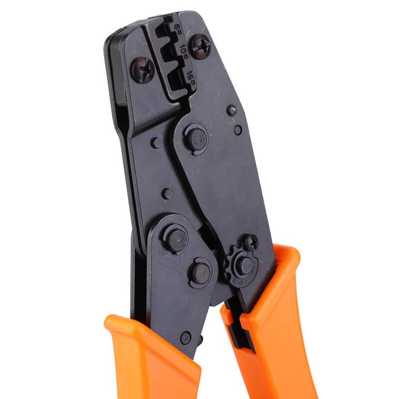 Ratchet Crimping Pliers 6-16mm² AWG 10-6 Wire Terminal Crimper Terminal Crimping Tool for Tubular Bare Terminal and