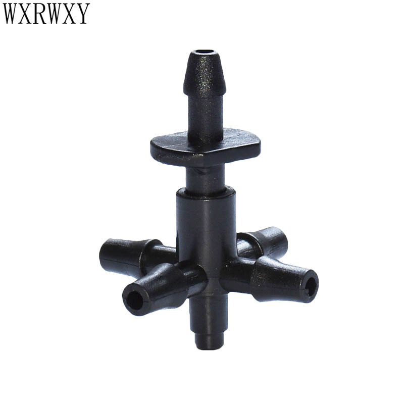 wxrwxy Drip irrigation 4 way cross Connector dripper 5 way cross Water diverter drip arrow adapter 1/8" barbed connector 250 pcs: Default Title