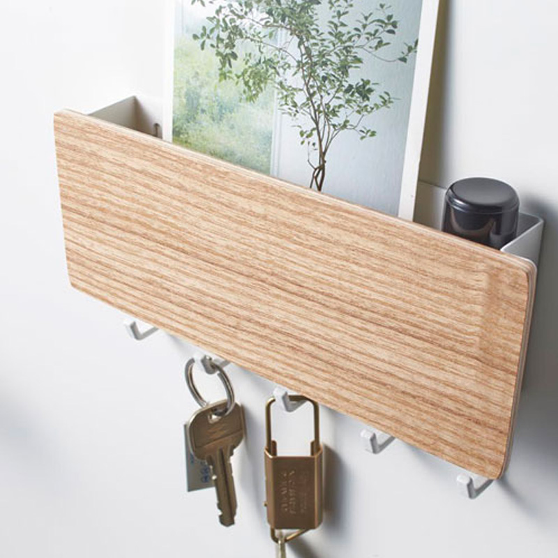 Rack Opslag Rek Sleutel Houten Hanger Thuis Muur Vintage Hal Thuis Ruimtebesparend Kleine Slaapkamer Deur Terug Decoratieve Kamer Rack