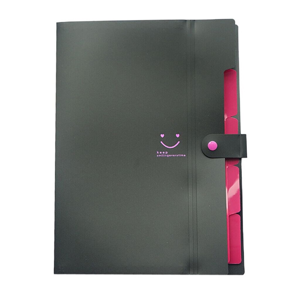 A4 Waterdichte Vijf-Pocket Map Koreaanse Versie A4 Bestand Zak Map Test Papier Map Opbergtas Orgel tas: black