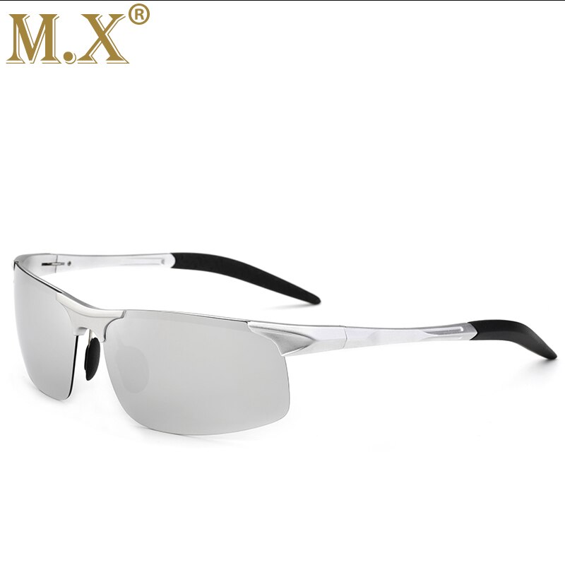 Aluminium Magnesium Männer Sonnenbrille Polarisierte Sport Fahren Nachtsicht Brille Sonnenbrille Angeln UV400 Randlose Sonnenbrille: Silber-