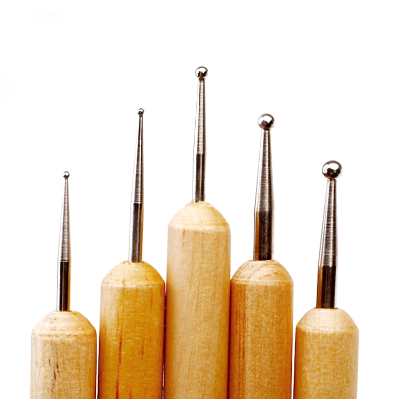 Stainless Steel Ball Double Headed Modelling Ball Tools DIY Leather Embossing Carving Press Tool Set Pottery Clay Ceramic Tool