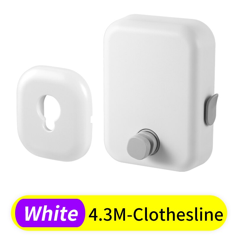 Retractable Clothesline Outdoor Indoor Balcony Clothes Drying Rack Rope Telescopic Stainless String Invisible Clothesline Dryer: White