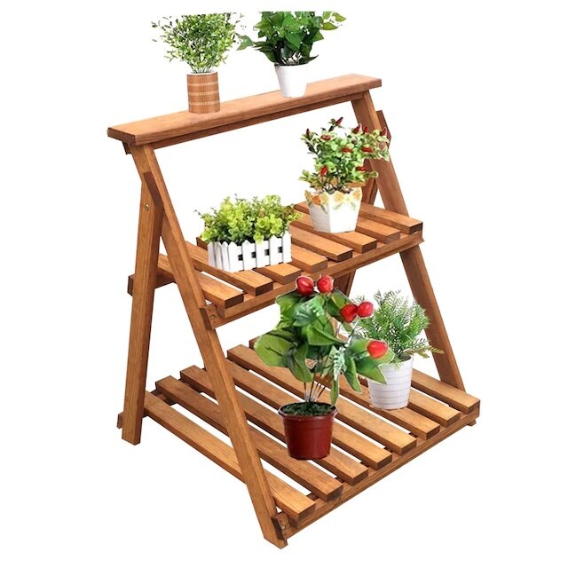 Flower Pot Planter Stand Folding Wooden Flower Pot