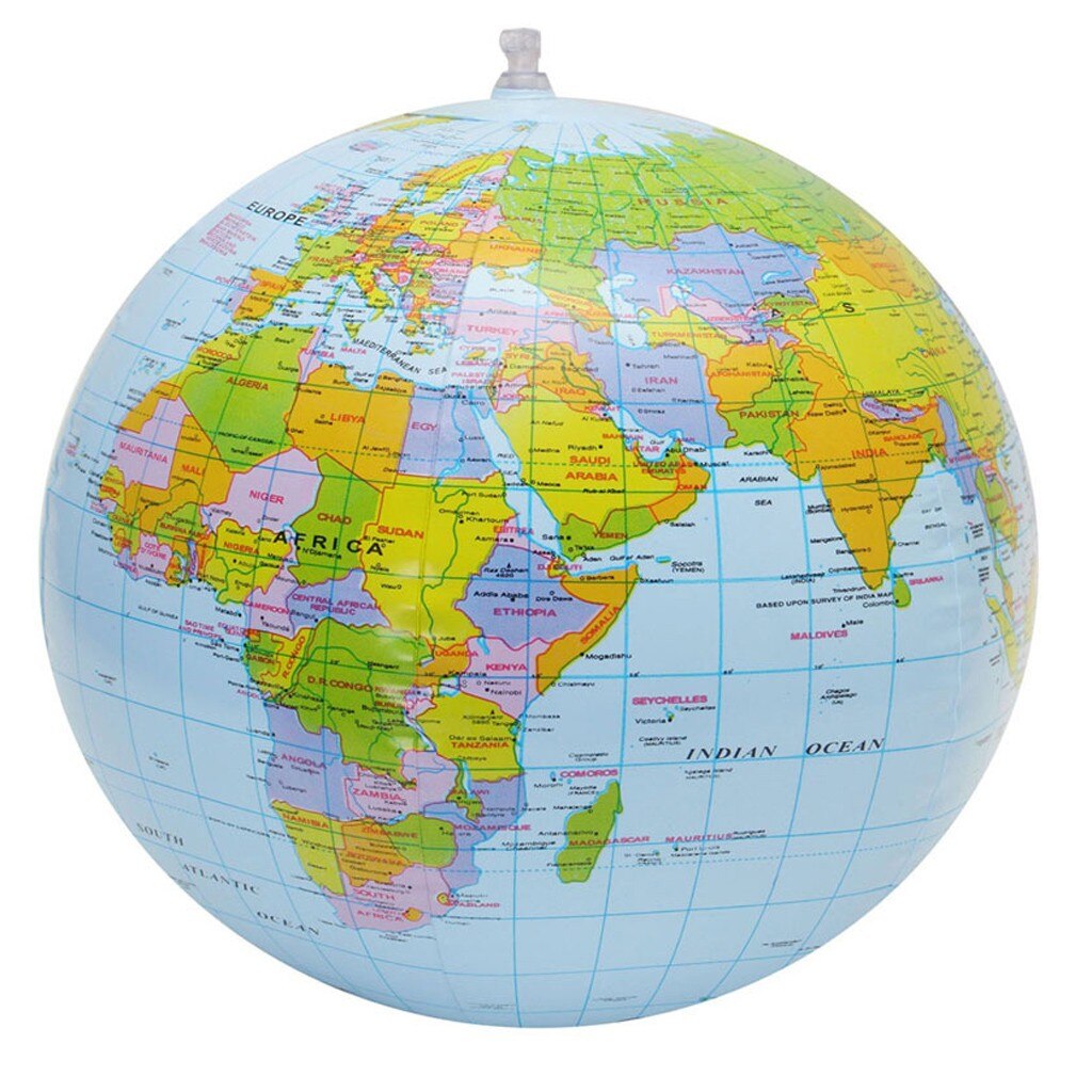 40 Cm Opblaasbare Wereldbol Leren Onderwijs Geografie Speelgoed Kaart Ballon Strand Bal Voor Kinderen Educatief Zomer Strand Speelgoed 20JUN23: Default Title