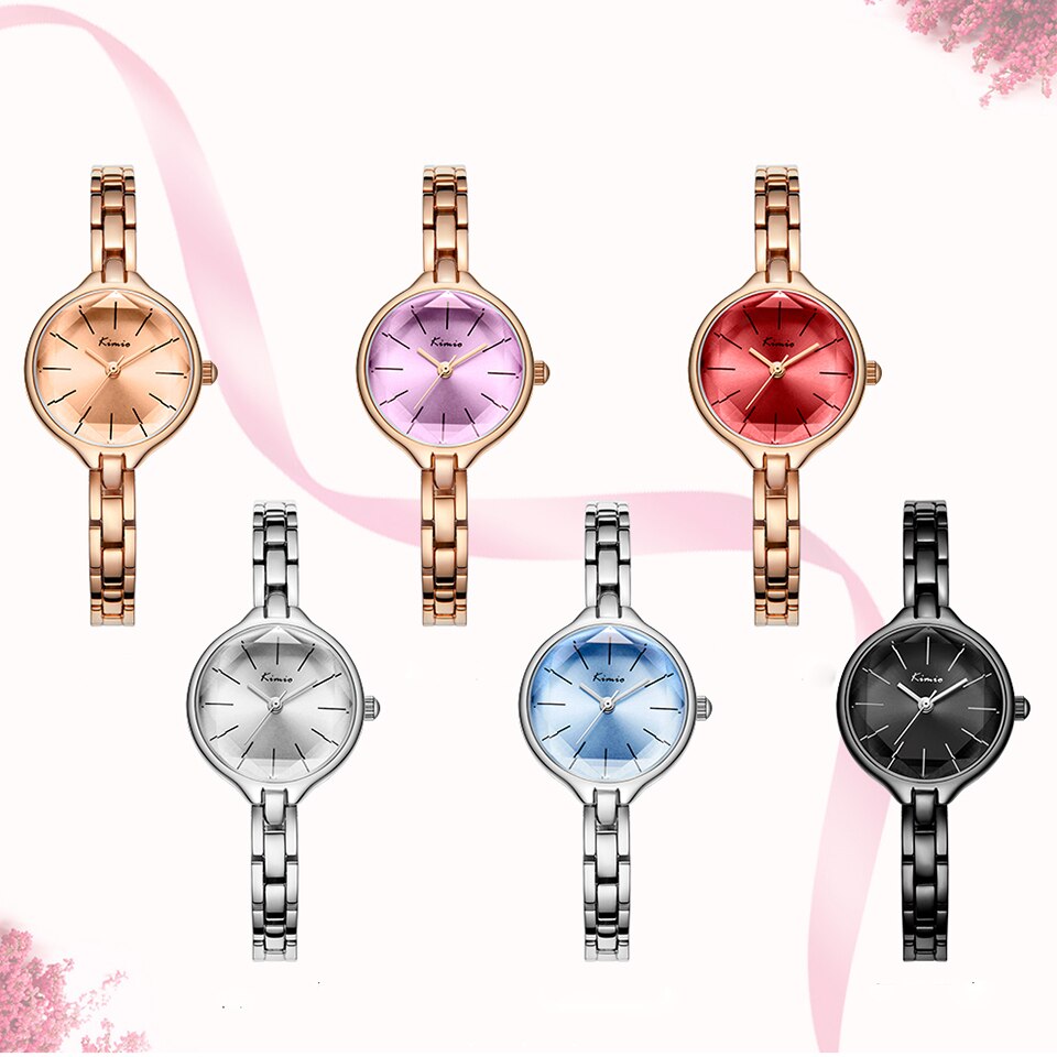 KIMIO Frauen Einfache Kleine Zifferblatt Quarzuhr Damen Kette Wasserdichte Edelstahl Armband Uhren Uhr Horloge Reloj Mujer