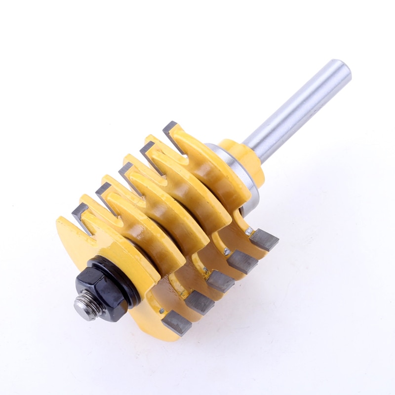 CHWJW 8mm Shank 1pc Box Joint Router Bit - Adjustable 5 Blade - 3 Flute For Wood Cutter Tenon Cutter for Woodworking Tools