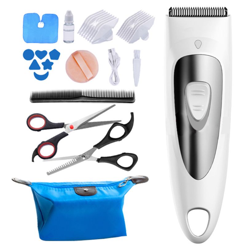 Bebê elétrico clippers de cabelo à prova dwaterproof água aparadores baixo ruído cortador aliciamento kit