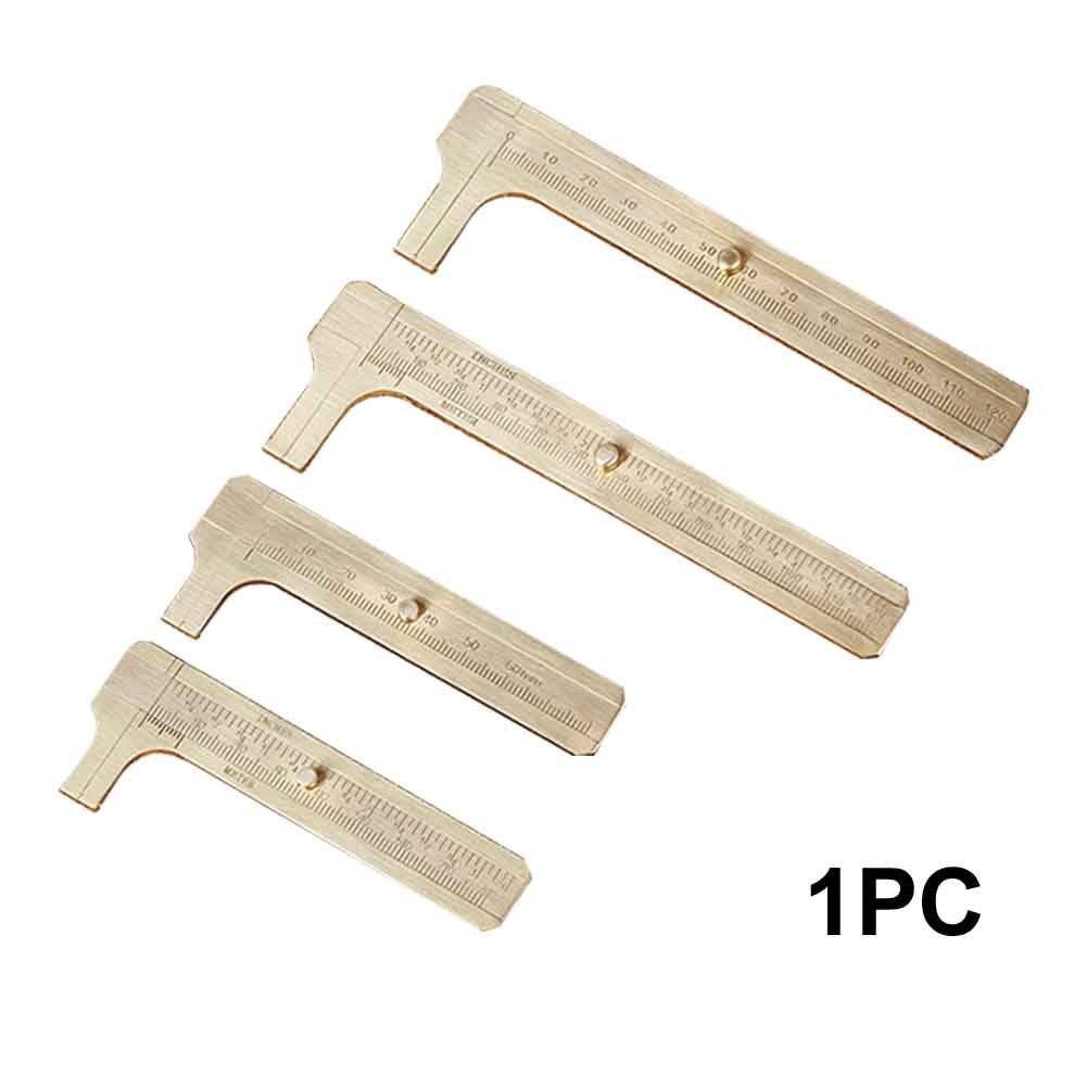 Solid Brass Practical Accurate Mini Portable Sliding Guitar Repair Vernier Caliper Retro Jewelry Measuring Ruler Double Scale