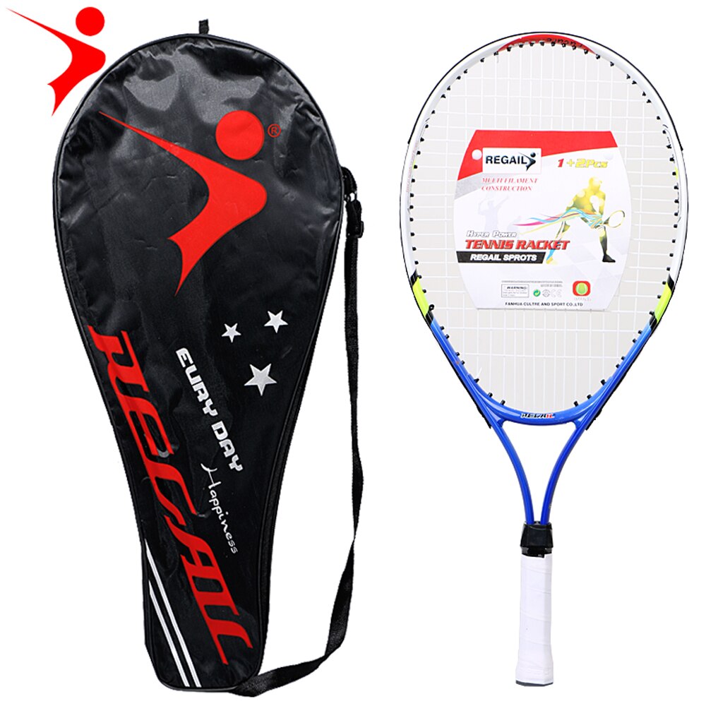 REGAIL 1 Pcs Only Teenager's Tennis Racket Aluminium Alloy Frame with Firm Nylon Wire Perfect for Chindren Kid Tennis Training