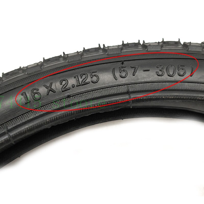 Elfordon 16 tums däck 16 x 2.125 (50-305)  för elcykeldäck cykeldäck