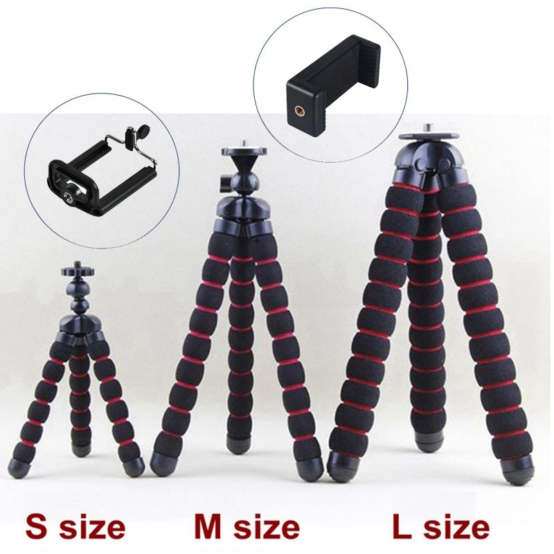 3 Sizes Sponge Flexible Octopus Mini Medium Large Size Tripods Stand Bracket Holder For Mobile Phone Camera with Retail Box