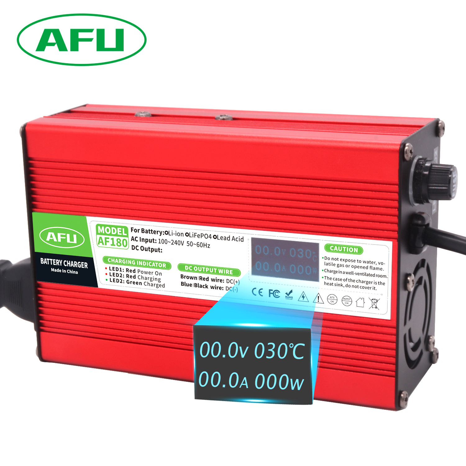 43.8V 2a Lifepo4 Batterij Slimme Oplader Voor 12S 36V Lifepo4 Batterij Opladen Oled Display Snellader