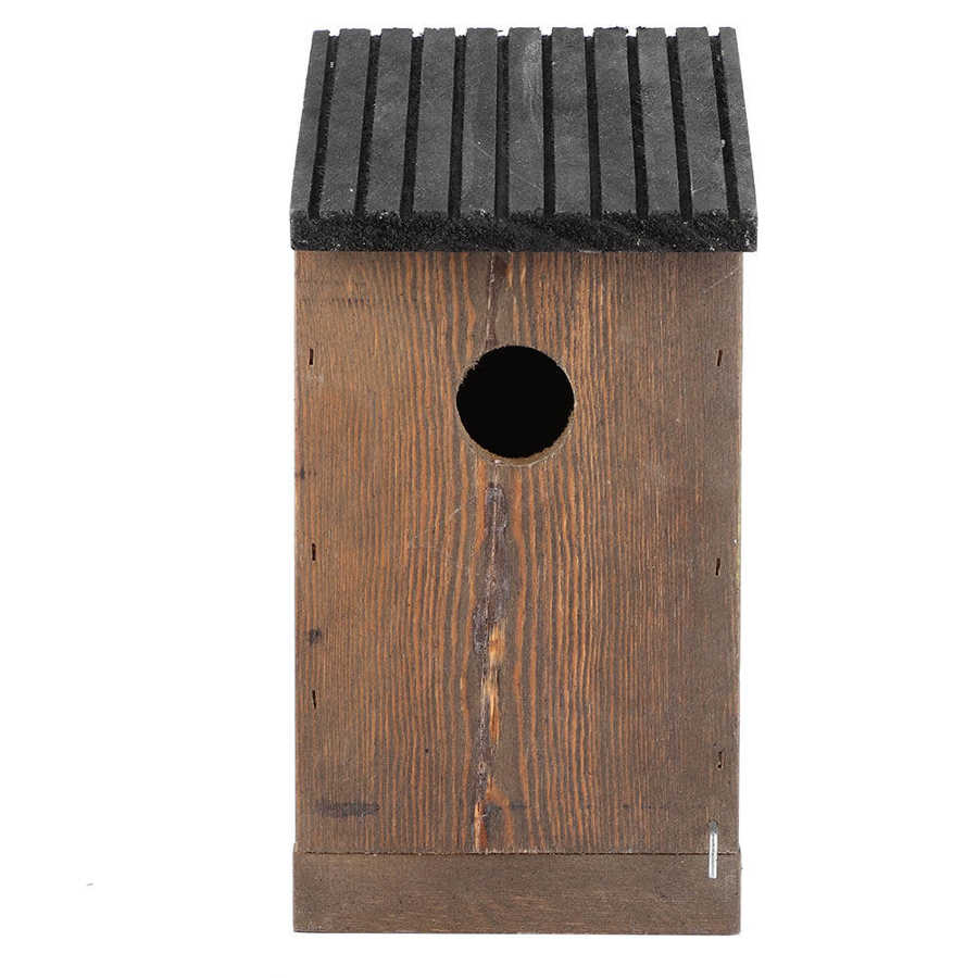 Wood Bird House Garden Hanging Wooden Bird Cage House DIY Breeding Parrots Bird Nesting Box for Outdoor Decoration 12x12x23.5cm