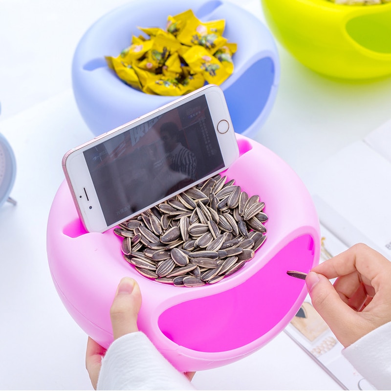 Recipiente para fruta de plástico, artefacto para melón, caja redonda de dulces de doble capa desmontable, almacenamiento XI305933