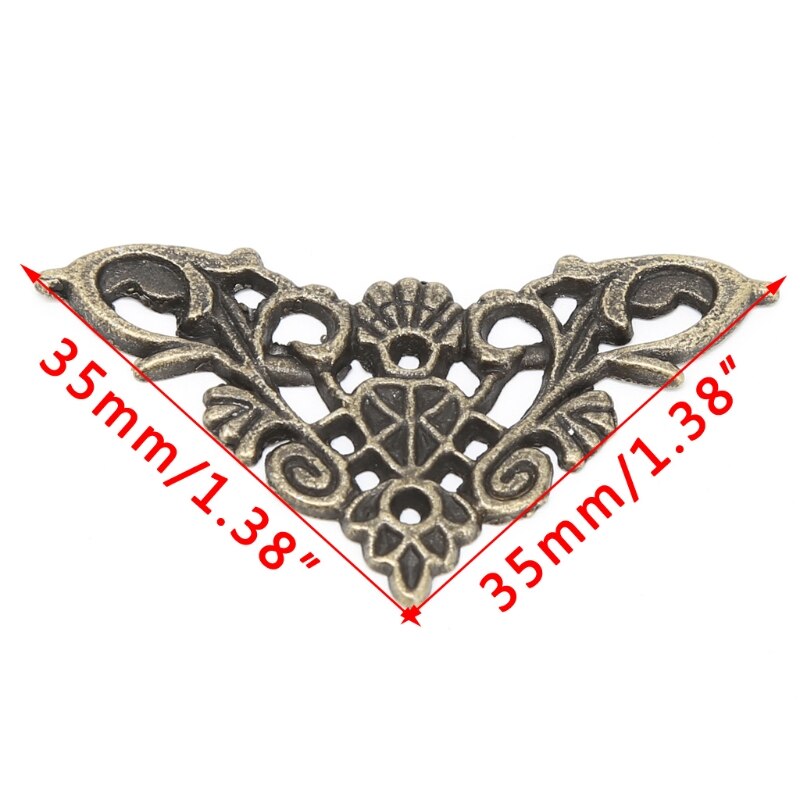 12x Antiek Brons Decoratieve Sieraden Geschenkdoos Album Voeten Been Hoek Protector