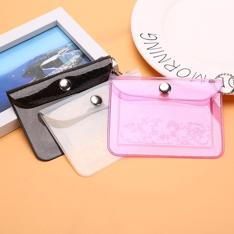 1Pc Transparent Imperméable PVC Porte-Carte Mini Portefeuille Filles Porte-Monnaie Fille Sac De Rangement Sac