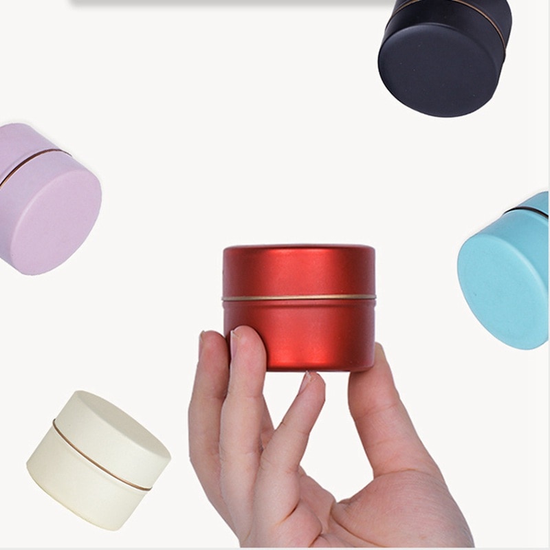 ♕s Small Tea Cans Round Tinplate Tea Cans Metal Tin Box Packaging Cans Flower Tea Cans Portable Tea Caddies