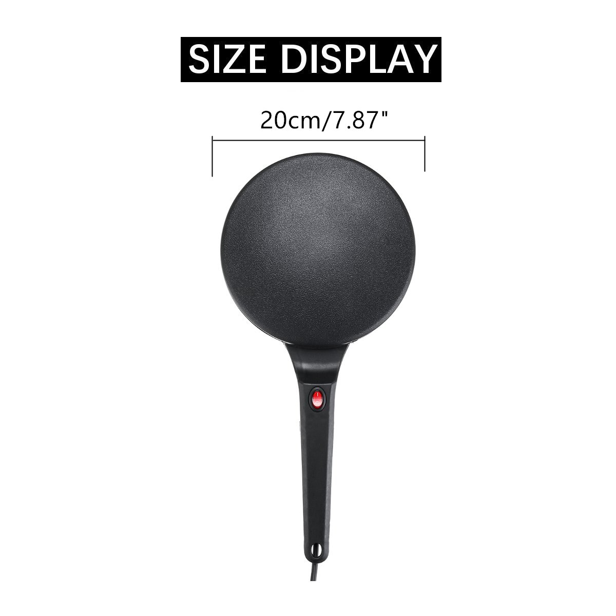 Electric Crepe Maker 20cm Non Stick Baking Pancake Pan Frying Griddle Machine With Batter Bowl Kitchen Cooking Tools 220V 800W